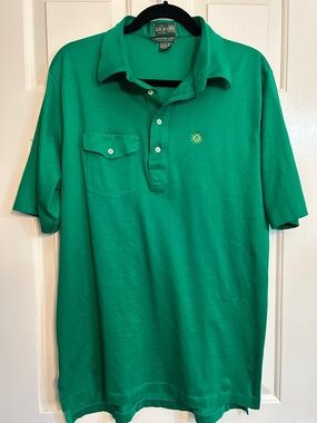 Vintage Izod Men’s Emerald Green Polo with Chest Pocket